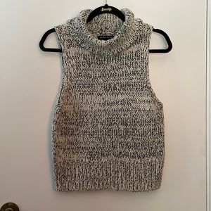 Cozy Gray Cowl Neck Sweater Vest